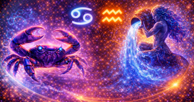 <p>When Cancer and Aquarius come together, the connection can feel unusual, intriguing, and sometimes confusing — yet full of potential. Cancer is deeply emotional, intuitive, and rooted in personal bonds. Aquarius is intellectual, future-focused, and values independence above all else. One leads with the heart, the other with the mind.</p><p>This is a pairing where water meets air — not always blending easily, but capable of creating movement, growth, and new perspectives when handled with care.</p><p>Cancer is ruled by the Moon, which governs emotions, memory, and inner security. Aquarius is ruled by Uranus (and traditionally Saturn), representing innovation, rebellion, and unconventional thinking. Their relationship challenges both partners to step outside their comfort zones.</p><h3>Cancer and Aquarius Compatibility: The Overall Energy</h3><p>Cancer–Aquarius relationships are often built on curiosity and contrast. They don’t immediately understand each other, but that difference can become the bond itself.</p><p>What connects them initially:</p><ul><li>Cancer offers emotional warmth, loyalty, and genuine care</li><li>Aquarius brings originality, vision, and open-minded thinking</li><li>both value honesty and authenticity</li><li>both are capable of deep compassion in different ways</li></ul><p>Where tension may appear:</p><ul><li>Cancer seeks emotional closeness; Aquarius needs personal space</li><li>Aquarius may appear detached or unpredictable</li><li>Cancer can feel emotionally unsafe without reassurance</li></ul><p>This relationship works best when neither partner tries to change the other, but instead learns how different forms of love can coexist.</p><h3>Love Between Cancer and Aquarius</h3><p>Love between Cancer and Aquarius develops slowly and unexpectedly. Attraction often begins through conversation, shared ideals, or a feeling of being “different together.”</p><p>Cancer loves through emotional presence, nurturing, and consistency. Aquarius loves through understanding, acceptance, and shared ideas rather than constant emotional expression.</p><p>Why they fall for each other:</p><ul><li>Cancer is drawn to Aquarius’ uniqueness and intelligence</li><li>Aquarius is intrigued by Cancer’s emotional depth and sincerity</li><li>both appreciate authenticity over superficial romance</li><li>love feels mentally stimulating yet emotionally meaningful</li></ul><p>Where love can feel challenging:</p><ul><li>Cancer may feel emotionally neglected</li><li>Aquarius may feel pressured by emotional expectations</li><li>different love languages can cause misunderstandings</li></ul><p>When both partners learn to express love in ways the other understands, the bond becomes quietly powerful and deeply meaningful.</p><h3>Relationship Dynamics of Cancer and Aquarius</h3><p>This pairing requires flexibility, patience, and emotional maturity. Neither sign is wrong — they simply operate on different frequencies.</p><p>Healthy Cancer–Aquarius dynamics include:</p><ul><li>respecting emotional sensitivity and personal freedom equally</li><li>allowing space without emotional withdrawal</li><li>encouraging individuality within the relationship</li><li>open discussions about boundaries and needs</li></ul><p>Problems arise when Cancer becomes emotionally dependent or Aquarius becomes emotionally unavailable. Balance is created when care does not feel like control and freedom does not feel like distance.</p><h3>Sexual Compatibility of Cancer and Aquarius</h3><p>Intimacy between Cancer and Aquarius is unconventional but potentially transformative.</p><p>Cancer seeks emotional connection, tenderness, and safety. Aquarius approaches intimacy with curiosity, experimentation, and a desire for mental connection.</p><p>What makes intimacy work:</p><ul><li>emotional trust allows Aquarius to open up physically</li><li>Aquarius introduces creativity and new experiences</li><li>Cancer brings vulnerability and emotional depth</li><li>intimacy becomes both bonding and liberating</li></ul><p>Challenges appear when:</p><ul><li>Cancer needs reassurance Aquarius doesn’t naturally express</li><li>Aquarius struggles with intense emotional expectations</li></ul><p>When emotional safety and freedom coexist, their intimacy becomes deeply memorable and unique.</p><h3>Communication Between Cancer and Aquarius</h3><p>Communication is one of the most important areas for this pairing.</p><p>Cancer communicates emotionally, often indirectly. Aquarius communicates logically, sometimes abstractly.</p><p>What strengthens communication:</p><ul><li>patience with emotional expression</li><li>explaining feelings instead of expecting them to be sensed</li><li>respecting different communication styles</li><li>discussing ideas and emotions together</li></ul><p>What creates friction:</p><ul><li>Aquarius dismissing emotions as irrational</li><li>Cancer taking logical detachment personally</li><li>avoiding difficult emotional conversations</li></ul><p>When Aquarius learns to listen emotionally and Cancer learns not to internalize detachment, communication becomes enriching and supportive.</p><h3>Trust and Emotional Security</h3><p>Trust develops gradually between Cancer and Aquarius.</p><p>Cancer needs consistency, reassurance, and emotional honesty. Aquarius needs freedom, transparency, and respect for individuality.</p><p>Trust grows when:</p><ul><li>Aquarius is emotionally honest, not distant</li><li>Cancer avoids emotional manipulation or guilt</li><li>boundaries are clearly discussed</li><li>independence is not mistaken for disinterest</li></ul><p>Once trust is established, this relationship becomes surprisingly loyal and resilient.</p><h3>Marriage and Long-Term Potential</h3><p>Marriage between Cancer and Aquarius can succeed when both partners commit to understanding rather than control.</p><p>This union thrives on:</p><ul><li>emotional growth over time</li><li>shared humanitarian or life goals</li><li>respect for personal freedom</li><li>emotional and intellectual balance</li></ul><p>Cancer creates emotional grounding and home stability. Aquarius brings vision, adaptability, and progressive thinking. Together, they can build a life that feels both secure and expansive.</p><h3>Cancer and Aquarius Compatibility Percentage</h3><p><strong>Overall compatibility: 64%</strong></p><p>This relationship improves significantly when:</p><ul><li>emotions are communicated clearly</li><li>freedom is respected without fear</li><li>differences are embraced, not judged</li></ul><h3>Can Cancer and Aquarius Make It Work?</h3><p>Yes — with emotional awareness, patience, and mutual respect.</p><p>When Cancer learns that love doesn’t always look emotional, and Aquarius learns that emotions don’t limit freedom, this partnership becomes deeply enlightening and emotionally liberating.</p><h3>Final Thoughts on Cancer and Aquarius Compatibility</h3><p>Cancer and Aquarius compatibility is not about similarity — it’s about expansion. This relationship teaches both partners how to love differently, think deeper, and grow beyond instinct.</p><p>When emotional depth meets visionary thinking, the result is a connection that is unconventional, meaningful, and quietly transformative — built on trust, acceptance, and the courage to love beyond expectations.</p><p>Learn more about Cancer Love and Aquarius Love and Relationships here: <a href="https://astroscope.net/en/horoscope/cancer/love"><strong style="text-decoration: underline;">Cancer Love Horoscope</strong></a> and <a href="https://astroscope.net/en/horoscope/aquarius/love"><strong style="text-decoration: underline;">Aquarius Love Horoscope</strong></a>.</p>