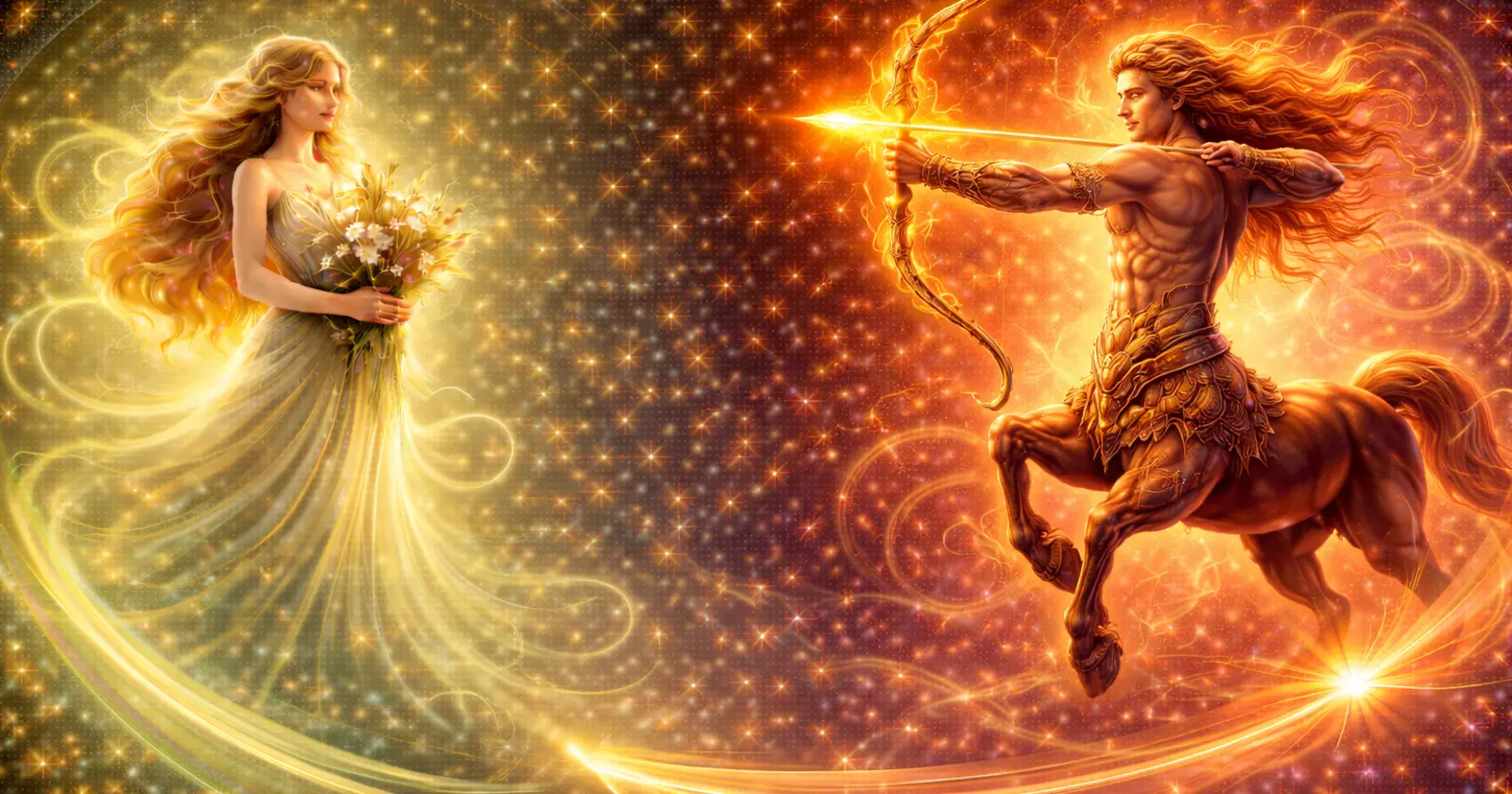 <p>When Virgo and Sagittarius come together, their relationship is <strong>a compelling mix of grounded practicality and adventurous energy</strong>. Virgo is analytical, detail-oriented, and careful, while Sagittarius is bold, spontaneous, and fueled by curiosity. One values planning and precision; the other thrives on exploration and freedom. Together, they create a partnership that <strong>challenges both to grow, balance caution with daring, and merge intellect with adventure</strong>.</p><p>Virgo is ruled by <strong>Mercury</strong>, the planet of thought, communication, and logic, while Sagittarius is ruled by <strong>Jupiter</strong>, the planet of expansion, optimism, and exploration. This pairing encourages <strong>learning, growth, and mutual understanding</strong>, blending grounded perspectives with bold ideas. When both partners respect their differences, the relationship can become <strong>exciting, educational, and enduring</strong>.</p><h3>The Overall Dynamic of Virgo and Sagittarius</h3><p>The Virgo–Sagittarius relationship develops with a <strong>push-pull energy</strong> that can be stimulating yet challenging.</p><ul><li>Virgo offers <strong>organization, careful planning, and attention to detail</strong></li><li>Sagittarius brings <strong>adventurous spirit, optimism, and a desire for novelty</strong></li><li>Both value <strong>personal growth, knowledge, and experiences that enrich life</strong></li></ul><p>Challenges arise when Virgo’s caution clashes with Sagittarius’ risk-taking, or when Sagittarius feels restricted by Virgo’s need for order. However, with patience and respect, this pairing can create <strong>a balance between freedom and stability</strong>.</p><p>This relationship thrives when:</p><ul><li>Virgo learns to embrace spontaneity and loosen control</li><li>Sagittarius appreciates Virgo’s thoughtfulness and reliability</li><li>Both engage in shared adventures while respecting individual needs</li><li>Differences are approached as opportunities for growth and learning</li></ul><h3>Love Between Virgo and Sagittarius</h3><p>Love in a Virgo–Sagittarius pairing is <strong>exciting, intellectually engaging, and evolving</strong>.</p><ul><li>Virgo expresses love through thoughtfulness, support, and practical care</li><li>Sagittarius expresses love through enthusiasm, adventure, and open-heartedness</li><li>Together, they cultivate a bond based on <strong>respect, curiosity, and shared experiences</strong></li></ul><p>Why attraction forms:</p><ul><li>Virgo admires Sagittarius’ optimism, boldness, and expansive worldview</li><li>Sagittarius is drawn to Virgo’s intelligence, reliability, and problem-solving skills</li><li>Both enjoy exploring new ideas, experiences, and ways to grow together</li><li>The relationship thrives when patience and understanding guide emotional expression</li></ul><p>Potential challenges include Virgo’s critical tendencies conflicting with Sagittarius’ freedom-loving nature, or Sagittarius’ impulsivity unsettling Virgo. With <strong>open communication and empathy</strong>, love between these signs becomes <strong>vibrant, nurturing, and lasting</strong>.</p><h3>Relationship Dynamics of Virgo and Sagittarius</h3><p>The Virgo–Sagittarius partnership functions best when <strong>differences are celebrated rather than suppressed</strong>.</p><ul><li>Virgo provides <strong>structure, consistency, and thoughtful guidance</strong></li><li>Sagittarius brings <strong>energy, spontaneity, and a broader perspective</strong></li><li>Conflicts often revolve around pace, priorities, and expectations</li></ul><p>Healthy dynamics include:</p><ul><li>Encouraging each other’s personal growth and curiosity</li><li>Balancing risk-taking with careful planning</li><li>Supporting shared goals while allowing space for individuality</li><li>Combining intellect and enthusiasm to tackle challenges together</li></ul><p>When both partners focus on <strong>learning from one another</strong>, the relationship becomes <strong>stimulating, adventurous, and deeply satisfying</strong>.</p><h3>Sexual Compatibility of Virgo and Sagittarius</h3><p>Intimacy between Virgo and Sagittarius is <strong>a mix of excitement, exploration, and thoughtful attention</strong>.</p><ul><li>Virgo approaches intimacy with care, patience, and attentiveness</li><li>Sagittarius brings playfulness, curiosity, and a sense of adventure</li><li>Together, they create a <strong>sexual connection that is both stimulating and nurturing</strong></li></ul><p>Why intimacy works:</p><ul><li>Virgo ensures Sagittarius feels emotionally supported and safe</li><li>Sagittarius introduces spontaneity, fun, and adventurous energy</li><li>Mutual respect, communication, and attentiveness strengthen physical and emotional bonds</li></ul><p>With <strong>patience and creativity</strong>, their sexual relationship grows into a deeply rewarding and balanced connection.</p><h3>Communication Between Virgo and Sagittarius</h3><p>Communication is <strong>key to this pairing’s success</strong>, requiring effort and understanding.</p><ul><li>Virgo communicates with clarity, logic, and attention to detail</li><li>Sagittarius communicates with openness, enthusiasm, and directness</li><li>Both thrive when dialogue balances <strong>rationality with optimism and exploration</strong></li></ul><p>Strengths of their communication include:</p><ul><li>Sharing ideas, visions, and plans for the future</li><li>Constructive problem-solving and learning from each other’s perspectives</li><li>Intellectual stimulation and curiosity-fueled discussions</li></ul><p>Challenges occur if Virgo becomes overly critical or Sagittarius acts impulsively. Prioritizing <strong>active listening, patience, and empathy</strong> ensures communication strengthens the relationship.</p><h3>Trust and Emotional Security</h3><p>Trust in the Virgo–Sagittarius relationship develops through <strong>patience, consistency, and mutual respect</strong>.</p><ul><li>Virgo values reliability, honesty, and thoughtful action</li><li>Sagittarius values freedom, honesty, and transparency</li><li>Emotional security grows when both partners <strong>respect boundaries, support independence, and maintain open dialogue</strong></li></ul><p>Potential insecurity arises when Sagittarius feels constrained or Virgo feels unappreciated. With mutual reassurance and understanding, trust <strong>becomes the foundation for a lasting, balanced partnership</strong>.</p><h3>Marriage and Long-Term Potential</h3><p>Marriage between Virgo and Sagittarius is <strong>dynamic, evolving, and full of growth opportunities</strong>.</p><ul><li>Virgo provides <strong>stability, practical guidance, and careful planning</strong></li><li>Sagittarius contributes <strong>enthusiasm, optimism, and a sense of adventure</strong></li><li>Together, they build a marriage grounded in <strong>mutual respect, shared exploration, and complementary strengths</strong></li></ul><p>The union thrives when:</p><ul><li>Differences are embraced and leveraged for growth</li><li>Both partners maintain curiosity, learning, and flexibility</li><li>Communication, empathy, and trust guide daily life</li><li>Adventure and stability are balanced harmoniously</li></ul><p>With dedication, Virgo and Sagittarius create a <strong>marriage that is intellectually stimulating, emotionally rich, and full of shared experiences</strong>.</p><h3>Virgo and Sagittarius Compatibility Percentage</h3><p><strong>Overall compatibility: 68%</strong></p><p>This relationship works best when both partners:</p><ul><li>Communicate openly and patiently</li><li>Balance caution with spontaneity</li><li>Support growth without limiting freedom</li><li>Appreciate each other’s differences as strengths</li></ul><h3>Can Virgo and Sagittarius Make It Work?</h3><p>Yes — with awareness, flexibility, and effort.</p><p>When Virgo tempers perfectionism with openness and Sagittarius balances impulsivity with consideration, this pairing becomes <strong>adventurous, intellectually engaging, and emotionally fulfilling</strong>. Differences transform into opportunities for <strong>mutual growth, excitement, and shared life lessons</strong>.</p><h3>Final Thoughts on Virgo and Sagittarius Compatibility</h3><p>Virgo and Sagittarius compatibility is <strong>a dynamic blend of intellect, adventure, and practicality</strong>. While Virgo brings careful thought, reliability, and grounded support, Sagittarius introduces optimism, curiosity, and a love for freedom. Together, they cultivate a relationship that is <strong>stimulating, adventurous, and capable of lasting growth</strong>.</p><p>When earth supports fire and fire inspires earth, the connection becomes <strong>exciting, balanced, and deeply enriching</strong>, capable of building a lasting and meaningful bond.</p><p>Learn more about <a href="https://astroscope.net/en/horoscope/virgo/love"><strong style="text-decoration: underline;">Virgo</strong></a><strong> </strong>and <a href="https://astroscope.net/en/horoscope/sagittarius/love"><strong style="text-decoration: underline;">Sagittarius</strong></a><strong> </strong>Love and Relationships.</p>