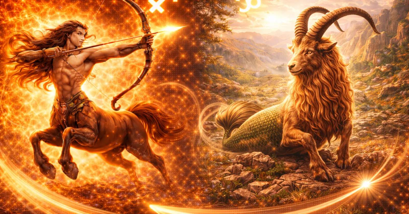 <p>When Sagittarius and Capricorn come together, the relationship is a mix of adventure and grounded realism. Sagittarius brings optimism, curiosity, and a love for exploration, while Capricorn contributes discipline, responsibility, and a long-term perspective. One seeks freedom and new experiences, the other seeks structure and achievement. Together, they create a bond that challenges both to grow, balancing risk with caution, enthusiasm with planning, and spontaneity with reliability.</p><p>Sagittarius is ruled by Jupiter, the planet of expansion, optimism, and adventure, while Capricorn is ruled by Saturn, the planet of discipline, structure, and long-term goals. This combination blends excitement with strategy, philosophy with practicality, and spontaneity with determination. When both partners respect their differences, the relationship can be dynamic, educational, and deeply fulfilling.</p><h3>Sagittarius and Capricorn: Overall Dynamic</h3><p>The Sagittarius–Capricorn dynamic is a mixture of fire and earth energies, creating a relationship that combines vision with grounded action.</p><p><strong>Strengths of this pairing:</strong></p><ul><li>Sagittarius brings enthusiasm, optimism, and curiosity</li><li>Capricorn contributes stability, ambition, and practical insight</li><li>Both value growth, success, and meaningful experiences</li><li>Complementary energy encourages balance between adventure and planning</li></ul><p><strong>Potential challenges:</strong></p><ul><li>Sagittarius may feel restricted by Capricorn’s cautious approach</li><li>Capricorn may find Sagittarius’ spontaneity reckless or unpredictable</li><li>Differences in pace, priorities, and outlook can create tension</li><li>Emotional expression may be approached differently, requiring understanding</li></ul><p><strong>How the relationship thrives:</strong></p><ul><li>Embrace the combination of freedom and responsibility</li><li>Encourage Sagittarius’ exploration while respecting Capricorn’s need for structure</li><li>Set shared goals that balance adventure with long-term planning</li><li>Learn from each other’s strengths, merging optimism with pragmatism</li></ul><p>With effort and mutual respect, Sagittarius and Capricorn create a relationship that is both exciting and grounded.</p><h3>Sagittarius and Capricorn Love Compatibility</h3><p>Love between Sagittarius and Capricorn is passionate, inspiring, and full of learning opportunities.</p><p><strong>Why attraction forms:</strong></p><ul><li>Sagittarius admires Capricorn’s discipline, ambition, and reliability</li><li>Capricorn is drawn to Sagittarius’ optimism, adventurous spirit, and energy</li><li>Both enjoy challenges, learning, and growing together</li><li>Emotional connection develops through shared experiences, trust, and mutual respect</li></ul><p><strong>Challenges in love:</strong></p><ul><li>Sagittarius may resist emotional expectations or restrictions</li><li>Capricorn may seek control or stability, which can feel limiting to Sagittarius</li><li>Conflicts can arise from differing approaches to time, commitment, and spontaneity</li></ul><p><strong>How love thrives:</strong></p><ul><li>Open communication about needs, boundaries, and long-term expectations</li><li>Mutual respect for each other’s lifestyle, pace, and ambitions</li><li>Celebrate shared adventures while maintaining grounding and stability</li><li>Balance freedom with emotional presence and support</li></ul><p>When handled consciously, love between Sagittarius and Capricorn becomes inspiring, stable, and deeply rewarding.</p><h3>Sagittarius and Capricorn Relationship Dynamics</h3><p>This partnership blends exploration with discipline, creating opportunities for personal and shared growth.</p><p><strong>Healthy dynamics include:</strong></p><ul><li>Capricorn providing guidance, stability, and practical support</li><li>Sagittarius inspiring curiosity, spontaneity, and optimism</li><li>Shared goals that combine adventure with long-term planning</li><li>Open dialogue about challenges, ambitions, and desires</li></ul><p><strong>Challenges:</strong></p><ul><li>Capricorn’s caution may clash with Sagittarius’ impulsiveness</li><li>Sagittarius’ freedom-seeking may frustrate Capricorn’s desire for control</li><li>Power struggles can emerge if boundaries and expectations are unclear</li></ul><p><strong>How to maintain balance:</strong></p><ul><li>Encourage independence while fostering connection</li><li>Appreciate differences as complementary rather than conflicting</li><li>Align on shared values, goals, and responsibilities</li><li>Celebrate personal growth and mutual achievements</li></ul><p>By blending vision and pragmatism, this relationship becomes both stimulating and enduring.</p><h3>Sagittarius and Capricorn Sexual Compatibility</h3><p>Sexual intimacy between Sagittarius and Capricorn is a balance of passion, curiosity, and grounding.</p><p><strong>Why intimacy works:</strong></p><ul><li>Sagittarius brings energy, playfulness, and adventurous desire</li><li>Capricorn contributes focus, patience, and emotional depth</li><li>Shared trust and respect enhance connection</li><li>Sexual expression combines exploration with steady reliability</li></ul><p><strong>Challenges:</strong></p><ul><li>Sagittarius may desire more spontaneity than Capricorn naturally provides</li><li>Capricorn may approach intimacy with caution or restraint</li><li>Emotional needs may differ, requiring communication and compromise</li></ul><p><strong>How intimacy thrives:</strong></p><ul><li>Balance adventure and creativity with attention to emotional security</li><li>Communicate desires, boundaries, and expectations clearly</li><li>Support each other’s needs while exploring shared pleasures</li><li>Celebrate differences in style as complementary</li></ul><p>When nurtured, sexual intimacy strengthens emotional trust and deepens connection.</p><h3>Communication Between Sagittarius and Capricorn</h3><p>Communication blends optimism with realism, adventure with practicality.</p><p><strong>Strengths:</strong></p><ul><li>Sagittarius offers honesty, curiosity, and humor</li><li>Capricorn provides clarity, logic, and grounded advice</li><li>Both are capable of learning from each other’s perspectives</li><li>Dialogue can inspire growth, problem-solving, and mutual understanding</li></ul><p><strong>Challenges:</strong></p><ul><li>Sagittarius’ spontaneity may clash with Capricorn’s structured approach</li><li>Capricorn’s caution may feel restrictive to Sagittarius</li><li>Misalignment in pace or priorities can lead to misunderstandings</li></ul><p><strong>Tips for effective communication:</strong></p><ul><li>Listen actively with patience and empathy</li><li>Balance optimism with practical insight</li><li>Express needs and expectations clearly</li><li>Use humor and shared experiences to diffuse tension</li></ul><p>Effective communication transforms differences into opportunities for growth.</p><h3>Trust and Emotional Security</h3><p>Trust develops through respect for independence, honesty, and consistency.</p><p><strong>How trust grows:</strong></p><ul><li>Capricorn demonstrates reliability, consistency, and long-term commitment</li><li>Sagittarius shows honesty, optimism, and adventurous integrity</li><li>Mutual support strengthens emotional security</li></ul><p><strong>Challenges:</strong></p><ul><li>Sagittarius may resist emotional expectations</li><li>Capricorn may feel uncertain about Sagittarius’ unpredictability</li><li>Patience, reassurance, and understanding are essential</li></ul><p>With conscious effort, trust becomes a foundation for a secure, adventurous, and emotionally rich partnership.</p><h3>Sagittarius and Capricorn Marriage and Long-Term Potential</h3><p>Marriage between Sagittarius and Capricorn combines adventure with stability, growth, and shared vision.</p><p><strong>Keys to a thriving marriage:</strong></p><ul><li>Balance Sagittarius’ need for freedom with Capricorn’s desire for structure</li><li>Support each other’s personal growth, ambitions, and shared goals</li><li>Resolve conflicts with patience, humor, and understanding</li><li>Celebrate adventures alongside long-term planning</li></ul><p><strong>Long-term benefits:</strong></p><ul><li>A union full of exploration, learning, and achievement</li><li>Emotional intimacy strengthened through trust and mutual respect</li><li>Life enriched by both spontaneity and stability</li><li>Growth-oriented partnership that inspires both individuals</li></ul><p>With conscious effort, Sagittarius and Capricorn can create a marriage that is adventurous, stable, and deeply fulfilling.</p><h3>Sagittarius and Capricorn Compatibility Percentage</h3><p><strong>Overall compatibility: 72%</strong></p><p>This relationship thrives when both partners communicate openly, respect independence, and balance adventure with responsibility.</p><h3>Can Sagittarius and Capricorn Make It Work?</h3><p>Yes — with patience, awareness, and willingness to grow together.</p><p>When Sagittarius tempers impulsiveness with respect for structure and Capricorn embraces adventure and flexibility, this pairing becomes exciting, challenging, and deeply rewarding.</p><h3>Final Thoughts on Sagittarius and Capricorn Compatibility</h3><p>Sagittarius–Capricorn compatibility is a balance of adventure, ambition, and mutual growth. While Sagittarius brings energy, optimism, and exploration, Capricorn brings discipline, patience, and long-term vision. Together, they create a partnership that is stimulating, growth-oriented, and capable of lasting success.</p><p>When fire meets earth with respect, honesty, and curiosity, the relationship becomes dynamic, fulfilling, and enduring — a union full of exploration, achievement, and shared discovery.</p><p>Learn more about <a href="https://astroscope.net/en/horoscope/sagittarius/love"><strong style="text-decoration: underline;">Sagittarius Love Horoscope</strong></a> and <a href="https://astroscope.net/en/horoscope/capricorn/love"><strong style="text-decoration: underline;">Capricorn Love Horoscope</strong></a>.</p>