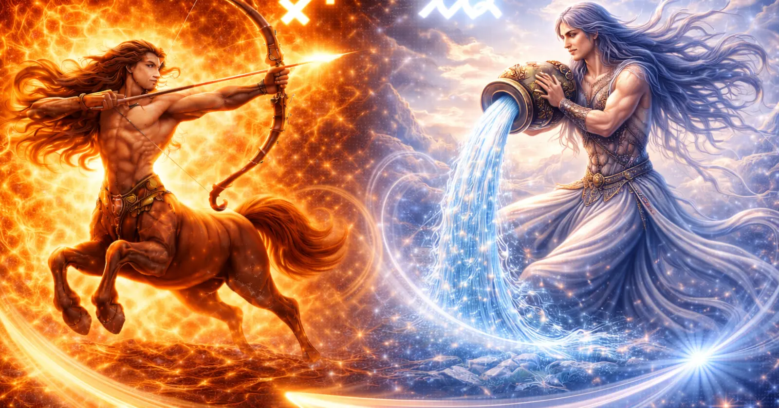 <p>When Sagittarius and Aquarius come together, the relationship is dynamic, exciting, and deeply stimulating. Sagittarius brings optimism, curiosity, and a love of exploration, while Aquarius contributes originality, vision, and independence. One seeks freedom and adventure, the other seeks innovation and intellectual connection. Together, they create a bond full of inspiration, growth, and shared ideals, where each partner encourages the other to expand horizons and embrace new possibilities.</p><p>Sagittarius is ruled by Jupiter, the planet of expansion, adventure, and philosophical exploration, while Aquarius is ruled by Uranus (and traditionally Saturn), symbolizing originality, independence, and innovation. This combination blends freedom with vision, enthusiasm with intellect, and spontaneity with foresight. When both partners honor each other’s individuality, Sagittarius and Aquarius can enjoy a relationship that is both exhilarating and profoundly fulfilling.</p><h3>Sagittarius and Aquarius: Overall Dynamic</h3><p>The Sagittarius–Aquarius dynamic is vibrant, forward-thinking, and full of mutual curiosity.</p><p><strong>Strengths of this pairing:</strong></p><ul><li>Sagittarius brings energy, optimism, and adventurous spirit</li><li>Aquarius offers innovation, vision, and intellectual stimulation</li><li>Both value freedom, exploration, and personal growth</li><li>Mutual enthusiasm encourages creativity, learning, and discovery</li></ul><p><strong>Potential challenges:</strong></p><ul><li>Sagittarius’ desire for adventure may clash with Aquarius’ need for independence</li><li>Aquarius may appear detached or unconventional, challenging Sagittarius’ emotional expectations</li><li>Differences in pace, priorities, or approaches to commitment can create tension</li></ul><p><strong>How the relationship thrives:</strong></p><ul><li>Embrace a balance of shared experiences and personal freedom</li><li>Encourage each other’s curiosity, ideals, and ambitions</li><li>Celebrate learning and exploration together</li><li>Respect each other’s need for individuality while nurturing connection</li></ul><p>With patience and mutual understanding, this pairing becomes exciting, inspiring, and growth-oriented.</p><h3>Sagittarius and Aquarius Love Compatibility</h3><p>Love between Sagittarius and Aquarius is playful, intellectual, and adventurous.</p><p><strong>Why attraction forms:</strong></p><ul><li>Sagittarius admires Aquarius’ originality, vision, and independence</li><li>Aquarius is drawn to Sagittarius’ energy, optimism, and adventurous spirit</li><li>Shared enthusiasm for ideas, exploration, and life experiences strengthens connection</li><li>Emotional bonds deepen through mutual respect, curiosity, and intellectual engagement</li></ul><p><strong>Challenges in love:</strong></p><ul><li>Sagittarius may feel restricted by Aquarius’ emotional detachment</li><li>Aquarius may resist routine or overly intense emotional expectations</li><li>Misunderstandings may arise if freedom and closeness are not balanced</li></ul><p><strong>How love thrives:</strong></p><ul><li>Open, honest communication about needs, expectations, and boundaries</li><li>Shared adventures, learning experiences, and intellectual exploration</li><li>Encouragement of individuality while nurturing connection</li><li>Balancing spontaneity with emotional attentiveness</li></ul><p>When approached consciously, love between Sagittarius and Aquarius becomes liberating, exciting, and deeply satisfying.</p><h3>Sagittarius and Aquarius Relationship Dynamics</h3><p>This partnership thrives on shared ideals, mutual respect, and adventure.</p><p><strong>Healthy dynamics include:</strong></p><ul><li>Sagittarius inspiring exploration, optimism, and curiosity</li><li>Aquarius offering innovation, vision, and unconventional problem-solving</li><li>Celebrating differences as complementary strengths</li><li>Aligning on shared values, goals, and experiences</li></ul><p><strong>Challenges:</strong></p><ul><li>Sagittarius’ impulsiveness may conflict with Aquarius’ need for reflection or planning</li><li>Aquarius’ unconventional approach may feel unpredictable or confusing</li><li>Differences in emotional expression or decision-making require flexibility</li></ul><p><strong>How to maintain balance:</strong></p><ul><li>Encourage open dialogue about needs, boundaries, and ambitions</li><li>Respect each other’s individuality while sharing meaningful experiences</li><li>Use humor, creativity, and adventure to strengthen connection</li><li>Focus on collaboration rather than control</li></ul><p>With awareness and mutual respect, this partnership becomes adventurous, stimulating, and deeply fulfilling.</p><h3>Sagittarius and Aquarius Sexual Compatibility</h3><p>Sexual intimacy between Sagittarius and Aquarius is exciting, playful, and intellectually stimulating.</p><p><strong>Why intimacy works:</strong></p><ul><li>Sagittarius brings enthusiasm, spontaneity, and adventurous desire</li><li>Aquarius contributes originality, creativity, and emotional openness</li><li>Sexual connection is explorative, playful, and mutually satisfying</li><li>Shared trust and curiosity enhance both physical and emotional bonds</li></ul><p><strong>Challenges:</strong></p><ul><li>Sagittarius may desire more emotional depth or intensity than Aquarius naturally provides</li><li>Aquarius may approach intimacy unconventionally, needing flexibility from Sagittarius</li><li>Patience and open communication are key to aligning desires and expectations</li></ul><p><strong>How intimacy thrives:</strong></p><ul><li>Embrace experimentation, exploration, and creativity</li><li>Balance intellectual connection with physical desire</li><li>Communicate openly about needs, boundaries, and preferences</li><li>Celebrate the unique energy each partner brings</li></ul><p>When nurtured, sexual intimacy strengthens emotional trust and deepens connection.</p><h3>Communication Between Sagittarius and Aquarius</h3><p>Communication is a major strength in this pairing, blending curiosity with intellectual engagement.</p><p><strong>Strengths:</strong></p><ul><li>Sagittarius communicates with optimism, honesty, and enthusiasm</li><li>Aquarius communicates with vision, logic, and creativity</li><li>Dialogue fosters learning, exploration, and mutual understanding</li><li>Conversations are playful, stimulating, and inspiring</li></ul><p><strong>Challenges:</strong></p><ul><li>Sagittarius may speak impulsively or overly bluntly</li><li>Aquarius may appear detached or overly rational</li><li>Misalignment in emotional expectations may create tension</li></ul><p><strong>Tips for effective communication:</strong></p><ul><li>Listen actively with patience and empathy</li><li>Balance honesty with consideration and understanding</li><li>Encourage intellectual and emotional exploration</li><li>Validate perspectives while expressing individual needs</li></ul><p>Strong communication transforms differences into opportunities for connection and growth.</p><h3>Trust and Emotional Security</h3><p>Trust develops through honesty, respect, and appreciation of individuality.</p><p><strong>How trust grows:</strong></p><ul><li>Sagittarius respects Aquarius’ independence and vision</li><li>Aquarius honors Sagittarius’ freedom and adventurous spirit</li><li>Emotional security strengthens through transparency, support, and shared values</li></ul><p><strong>Challenges:</strong></p><ul><li>Sagittarius may feel uncertainty if freedom is overly prioritized</li><li>Aquarius may resist emotionally heavy expectations</li><li>Patience, reassurance, and consistent communication are essential</li></ul><p>When nurtured, trust forms a solid foundation for a relationship that is both exciting and stable.</p><h3>Sagittarius and Aquarius Marriage and Long-Term Potential</h3><p>Marriage between Sagittarius and Aquarius combines adventure, intellectual stimulation, and shared ideals.</p><p><strong>Keys to a thriving marriage:</strong></p><ul><li>Support each other’s ambitions, exploration, and personal growth</li><li>Balance independence with emotional closeness</li><li>Address conflicts with patience, humor, and open dialogue</li><li>Celebrate shared goals, learning, and experiences</li></ul><p><strong>Long-term benefits:</strong></p><ul><li>A partnership rich in creativity, adventure, and shared vision</li><li>Emotional connection strengthened by mutual respect and curiosity</li><li>Life together is inspiring, dynamic, and intellectually fulfilling</li><li>Growth-oriented union that fosters both personal and shared development</li></ul><p>With commitment, Sagittarius and Aquarius can create a marriage that is vibrant, innovative, and enduring.</p><h3>Sagittarius and Aquarius Compatibility Percentage</h3><p><strong>Overall compatibility: 88%</strong></p><p>This relationship thrives when both partners communicate openly, respect individuality, and balance adventure with emotional connection.</p><h3>Can Sagittarius and Aquarius Make It Work?</h3><p>Yes — with awareness, respect, and shared curiosity.</p><p>When Sagittarius tempers impulsiveness with consideration and Aquarius embraces adventure alongside freedom, this pairing becomes exciting, stimulating, and deeply fulfilling.</p><h3>Final Thoughts on Sagittarius and Aquarius Compatibility</h3><p>Sagittarius–Aquarius compatibility blends adventure, intellect, and freedom. Sagittarius brings exploration, enthusiasm, and optimism, while Aquarius contributes vision, originality, and independence. Together, they create a relationship that is stimulating, growth-oriented, and full of shared excitement.</p><p>When fire meets air with respect, honesty, and curiosity, the bond becomes inspiring, balanced, and enduring — a union full of intellectual engagement, passion, and joyful discovery.</p><p>Learn more about <a href="https://astroscope.net/en/horoscope/sagittarius/love"><strong style="text-decoration: underline;">Sagittarius Love Horoscope</strong></a> and <a href="https://astroscope.net/en/horoscope/aquarius/love"><strong style="text-decoration: underline;">Aquarius Love Horoscope</strong></a>.</p>